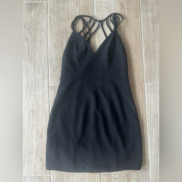 NBD Victory Black Vneck Strappy Mini Dress - Picture 6 of 8